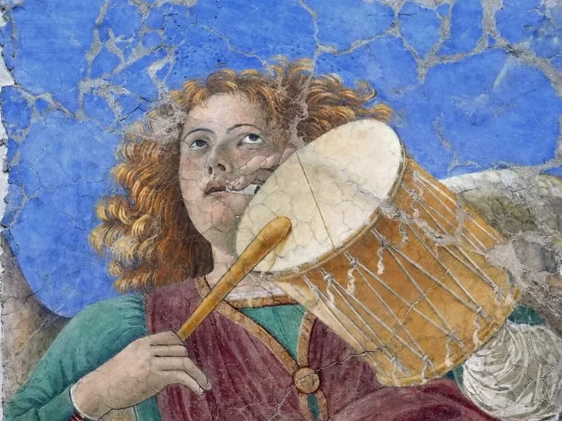 1438-Melozzo da Forlì - Angelo musicale - Musei Vaticani